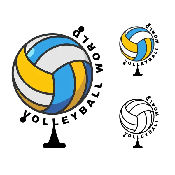 World volleyball. Globe ball game. Sports accessory as earth sph — Stock vektor