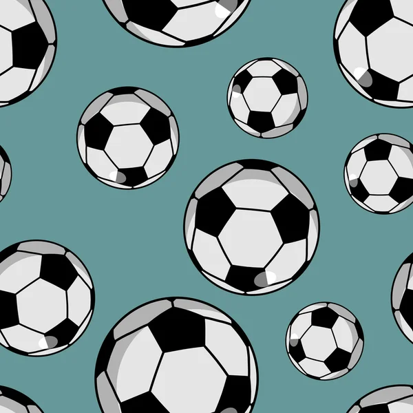 Modello senza cuciture pallone da calcio. Ornamento accessorio sportivo. Ortofrutticoli — Vettoriale Stock
