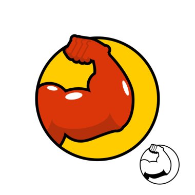 Güçlü el logosunu görmeniz gerekir. Amblem spor salonu. Kas pazı işareti. Vücut geliştirme 