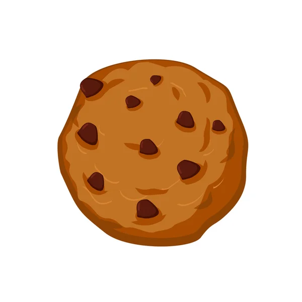 Biscotti con gocce di cioccolato isolate. Dolci su sfondo bianco — Vettoriale Stock