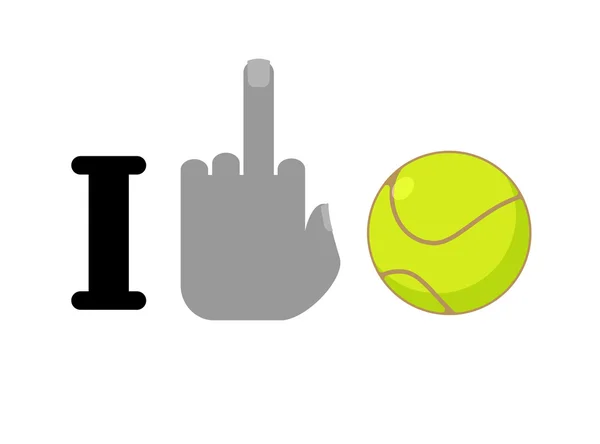 I hate tennis. Fuck symbol of hatred and ball. Logo for anti fan — Stock vektor