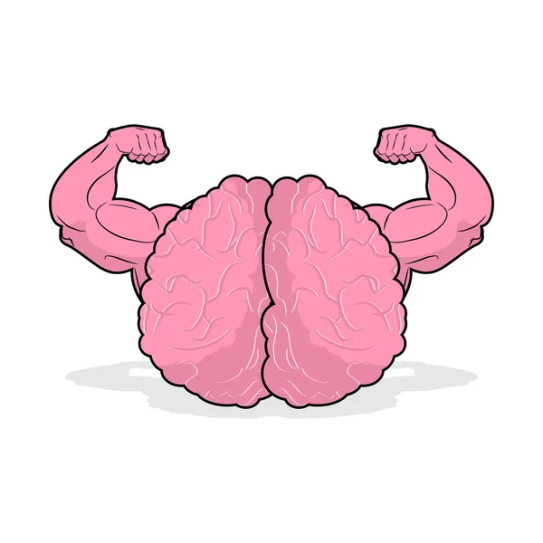 Stark hjärn idrottare. kraftfullt sinne för idrottare. Stora händer bodybu — Stock vektor