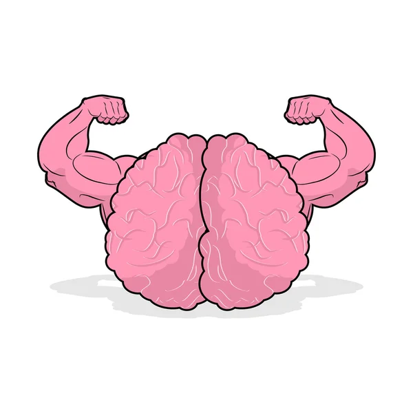 Atleta cerebral fuerte. mente poderosa de atleta. Manos grandes bodybu — Vector de stock