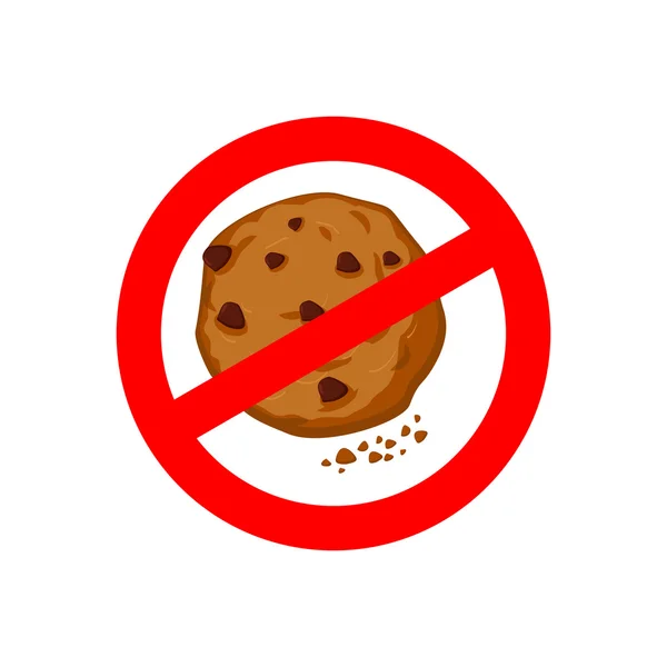 Deja las galletas. Está prohibido comer migajas. Prohibición roja sig — Archivo Imágenes Vectoriales