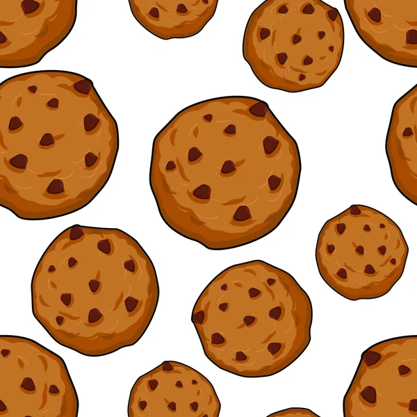 Cookies sömlösa mönster. bakelse bakgrund. Mat prydnad. Swee — Stock vektor