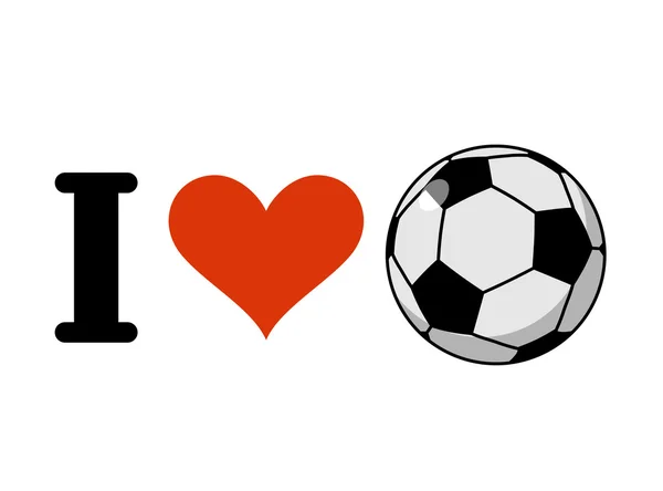 Ich liebe Fußball. Herz und Ball. Logo für Fußballfans — Stockvektor