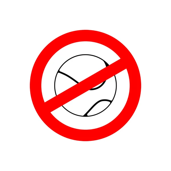 Stop tennis. Prohibited team game. Red prohibition sign. Crossed — Stock Vector