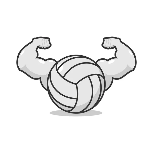 Sterke volleybal. Krachtige gaming accessoire. Bodybuilding grote h — Stockvector