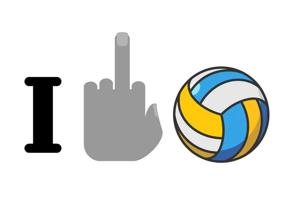 Odeio voleibol. Foda-se símbolo de ódio e bola. Logotipo para anti — Vetor de Stock