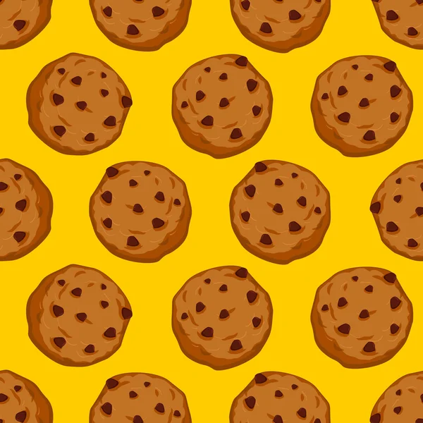 Cookies naadloze patroon. gebak achtergrond. Voedsel sieraad. Swee — Stockvector