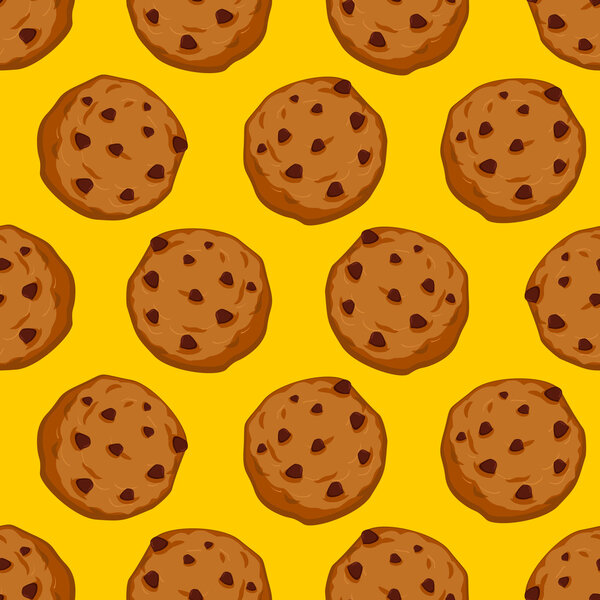 Cookies seamless pattern. pastry background. Food ornament. Swee