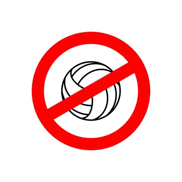 Stop volleyball. Prohibited team game. Red prohibition sign. Cro — Stock Vector