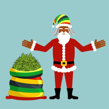 Rasta Noel Baba istiyor. Büyük santas çuval kenevir . Esrar çantası