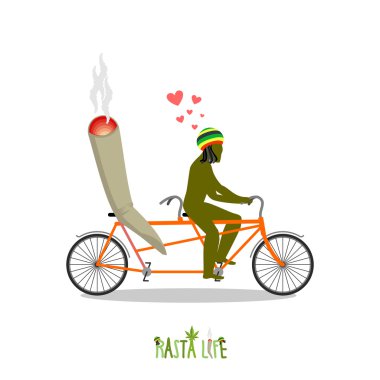 Rasta hayatı. Rastafarian ve ortak veya bisiklet spliff. İnsan ve 