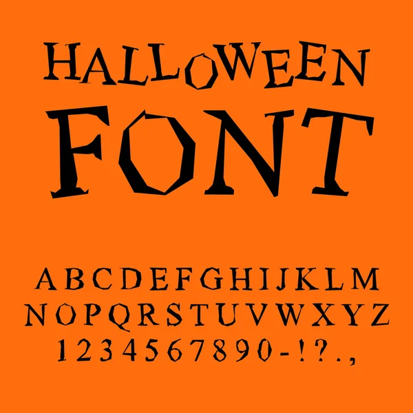 Halloween-Schrift. Buchstabenkurven zum schrecklichen Urlaub. zerbrochenes al — Stockvektor