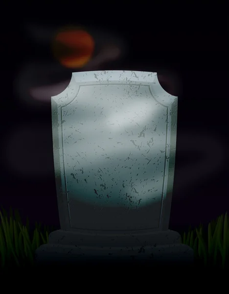 夜に墓地の夕暮れ。暗い空に月します。神秘的な Ghos — ストックベクタ