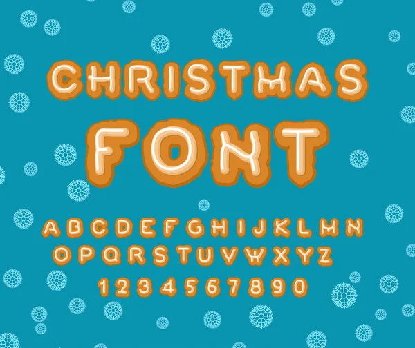 Weihnachten Lebkuchen Font. Urlaubskekse. abc-Keks — Stockvektor