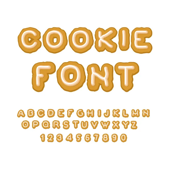 Cookie font. Christmas Gingerbread Alphabet . Mint Cookies ABC. — Stock Vector