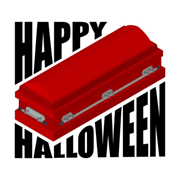 Happy Halloween. coffin and typography. Illustration for terribl — Stock Vector