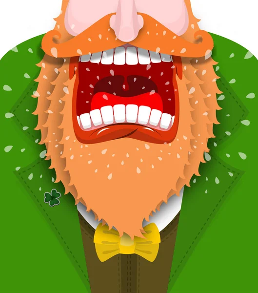 Kabouter schreeuw illustratie bij St. Patricks Day. Eng Gnome re — Stockvector