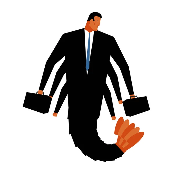 Plancton de bureau. Crevettes homme en costume noir. gestionnaire pagurien esprit — Image vectorielle
