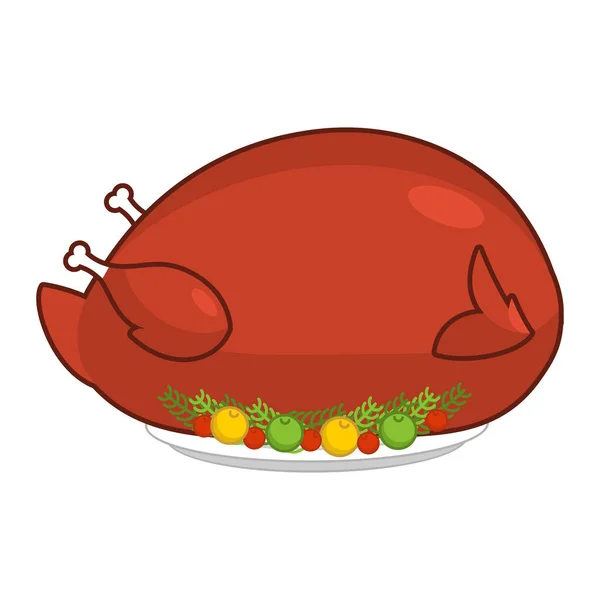 Stora stora Turkiet för Thanksgiving. Bakade jätte höns. Enorma roast — Stock vektor