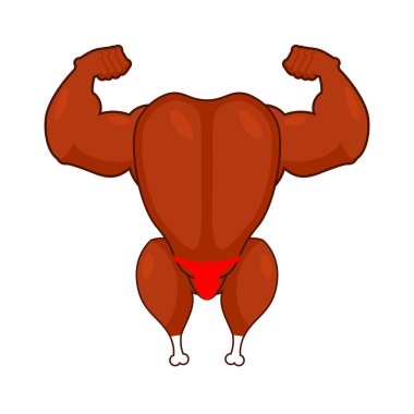 Fırında tavuk fitness modeli. Kızarmış Türkiye vücut geliştiricisi. Konuşma