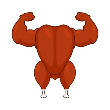 Kızarmış Türkiye vücut geliştiricisi. Fırında tavuk fitness modeli. Konuşma