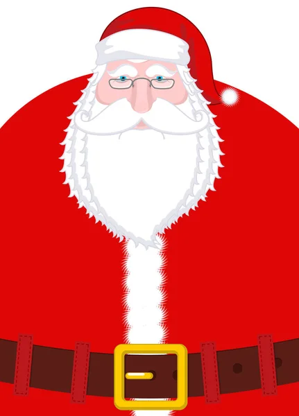 Weihnachtsmann-Porträt. Weihnachten Opa mit weißem Bart und rot — Stockvektor