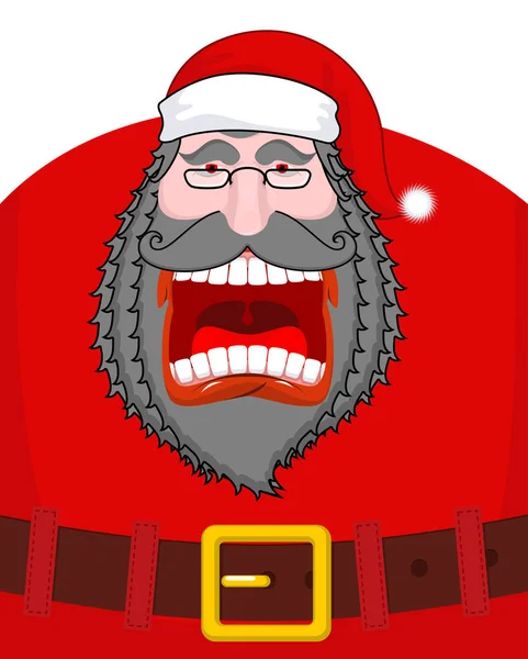 Ruft der böse dunkle Weihnachtsmann. schwarzer Bart und Schnurrbart und Gürtel — Stockvektor