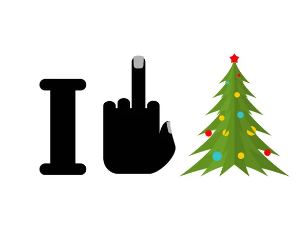 Ich hasse Weihnachten. Ein Symbol des Hasses und des Weihnachtsbaums — Stockvektor