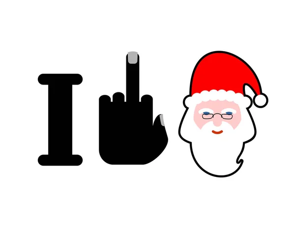 Utálom, hogy Santa. Fasz szimbólum, a gyűlölet és az arc Santa. Karácsonyi il — Stock Vector
