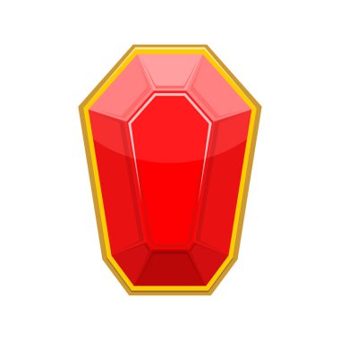Ruby on Rails gemstone izole. Beyaz zemin üzerine kırmızı mücevher taş