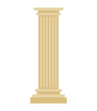 Yunan sütun izole. Antika yazı. Antik mimari pilla