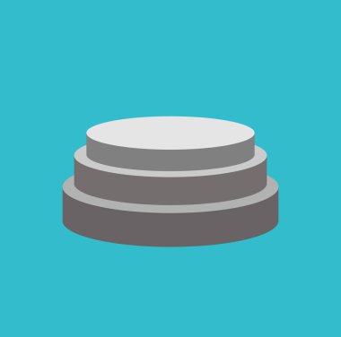 Yuvarlak Kaide izole. Ödüller için stand. Mavi backgro sahnesinde