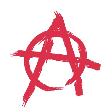 Anarchy sign isolated. Brush strokes grunge style clipart