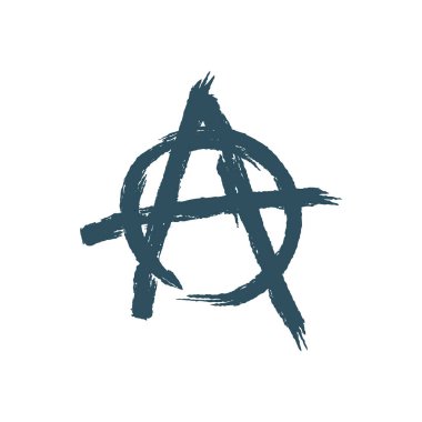 Anarchy sign isolated. Brush strokes grunge style clipart