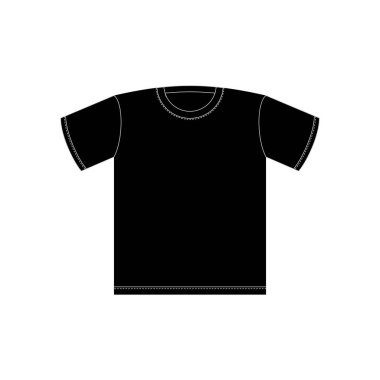 Siyah T-shirt şablon izole. Beyaz arka plan üzerinde giyim