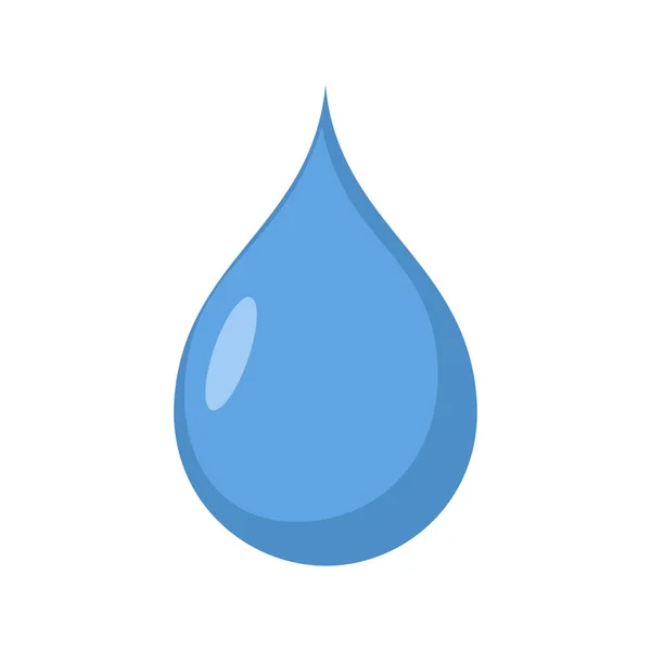 Gota de agua aislada. drib Aqua azul sobre fondo blanco — Vector de stock
