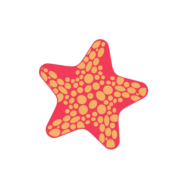 Estrella de mar aislada. Animales marinos sobre fondo blanco. moll acuático — Archivo Imágenes Vectoriales