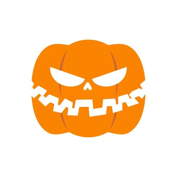 Scary pumpkin for Halloween. Vegetables for terrible holiday — Stock Vector