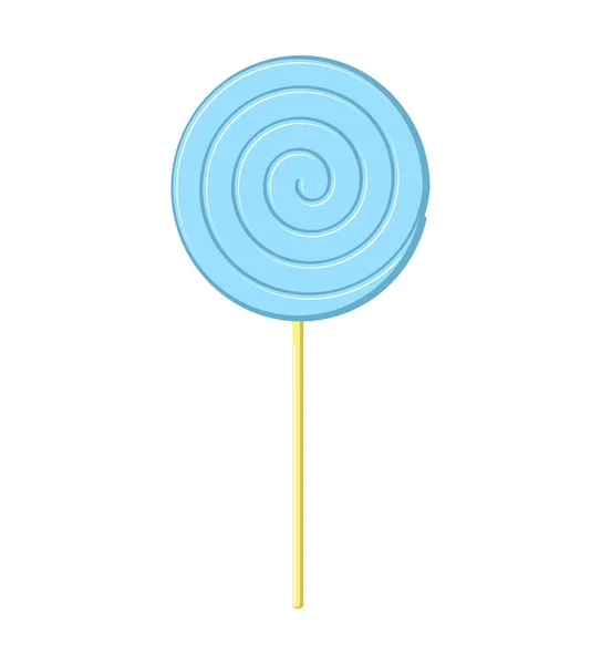 Lollipop azul no pau isolado. Doces sobre fundo branco. Sueco. — Vetor de Stock