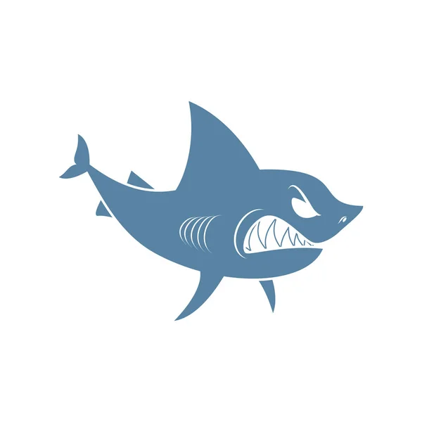 Žralok, samostatný. Mořský dravec na bílém pozadí — Stockový vektor