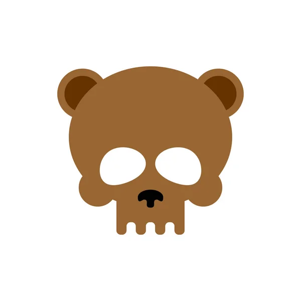 Czaszka niedźwiedzia na białym tle. Szkielet głowy niedźwiedzie brunatne — Wektor stockowy