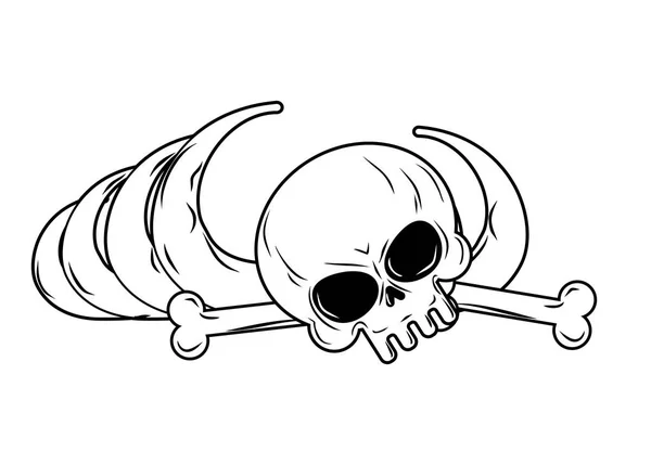 Restes humains isolés. Os, squelette et crâne — Image vectorielle