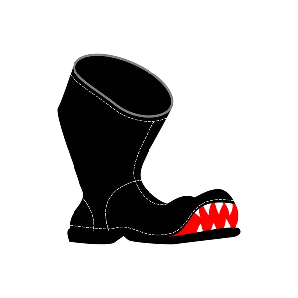 Σχισμένο μπότες με τα δόντια. Κακή παλιά παπούτσια απομονωμένες — Διανυσματικό Αρχείο