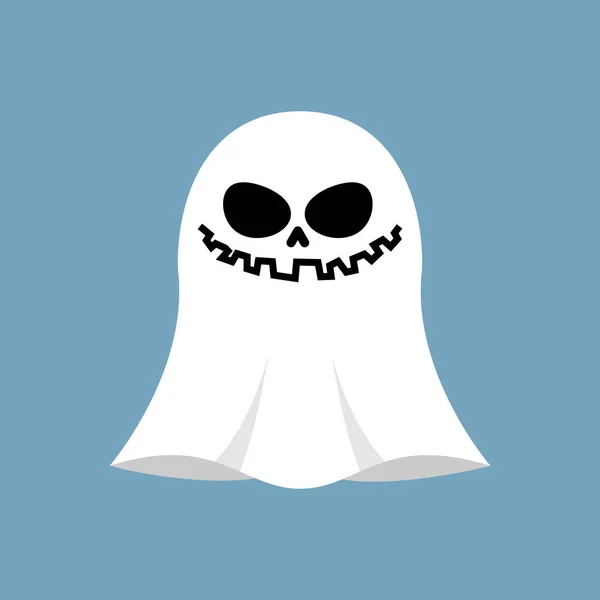 Ghost isolated. White spook on blue background. Halloween object — Stock Vector