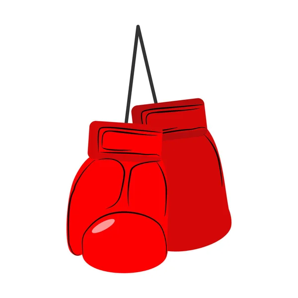 Rode bokshandschoenen geïsoleerd. SPORTACCESSOIRES op witte CHTERGRO — Stockvector