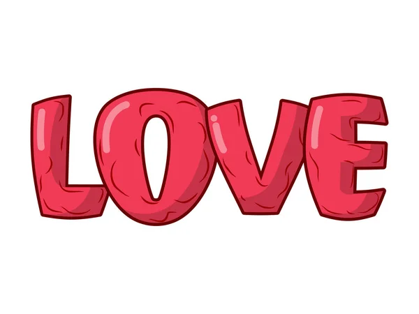 Любовные надписи на изолированной эмблеме. Иллюстрация ко Дню Святого Валентина — стоковый вектор