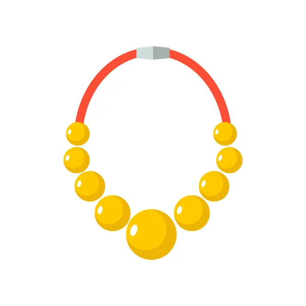 Guld pärlor isolerade. Guld halsband. HALSHARNESK på vit bakgrund — Stock vektor
